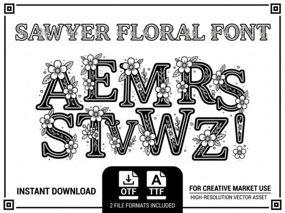 Sawyer Floral Typeface for Digital Branding